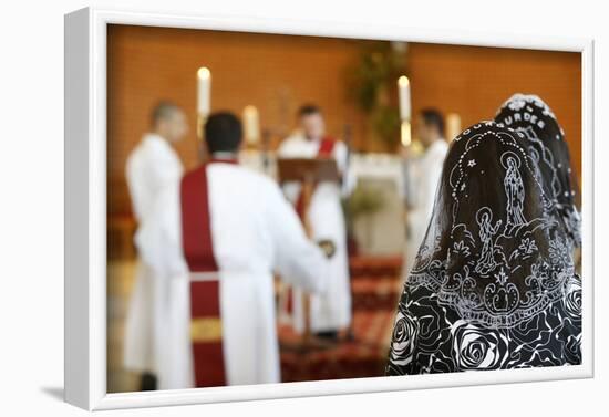 Mass in Saint Thomas's Chaldean Church, Sarcelles, Val d'Oise, France-Godong-Framed Photographic Print