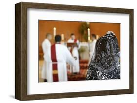 Mass in Saint Thomas's Chaldean Church, Sarcelles, Val d'Oise, France-Godong-Framed Photographic Print