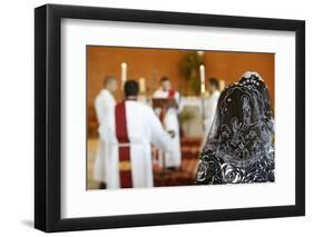 Mass in Saint Thomas's Chaldean Church, Sarcelles, Val d'Oise, France-Godong-Framed Photographic Print