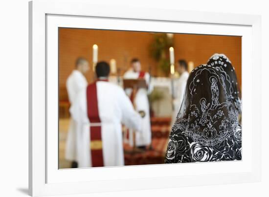 Mass in Saint Thomas's Chaldean Church, Sarcelles, Val d'Oise, France-Godong-Framed Photographic Print