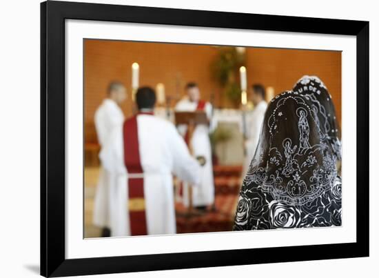 Mass in Saint Thomas's Chaldean Church, Sarcelles, Val d'Oise, France-Godong-Framed Photographic Print