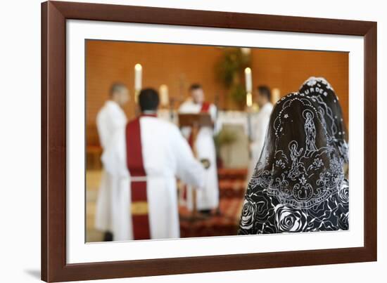 Mass in Saint Thomas's Chaldean Church, Sarcelles, Val d'Oise, France-Godong-Framed Photographic Print