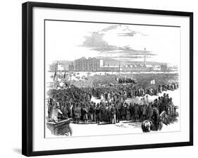 Mass Meeting of Chartists on Kennington Common, London, 10 April 1848-null-Framed Giclee Print