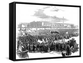 Mass Meeting of Chartists on Kennington Common, London, 10 April 1848-null-Framed Stretched Canvas