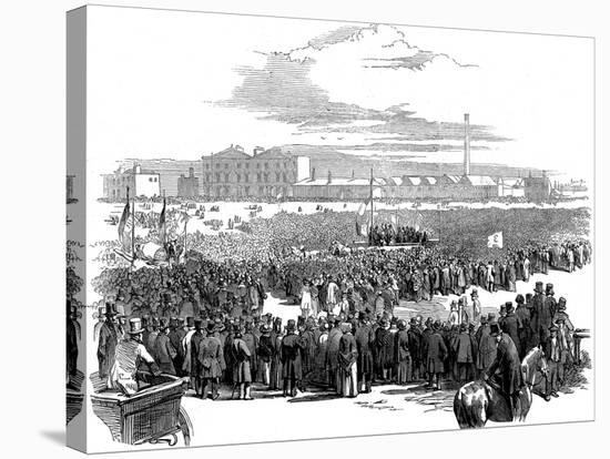 Mass Meeting of Chartists on Kennington Common, London, 10 April 1848-null-Stretched Canvas