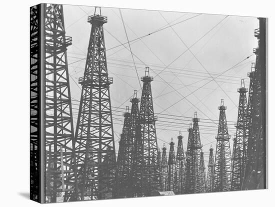 Mass of Oil Derricks at Spindletop Oil Field-null-Stretched Canvas