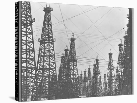 Mass of Oil Derricks at Spindletop Oil Field-null-Stretched Canvas
