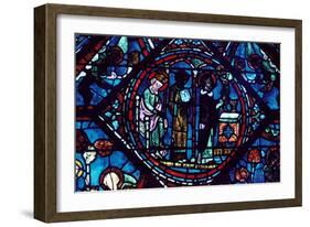 Mass of St Giles, Stained Glass, Chartres Cathedral, France, 1194-1260-null-Framed Photographic Print