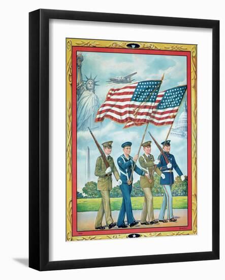 Mass-Produced Illustration of the Victory March, 1945-null-Framed Giclee Print