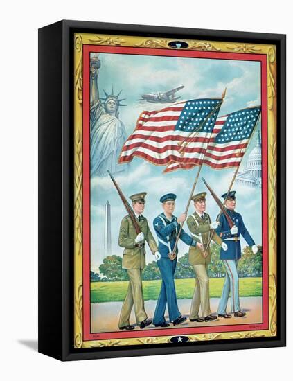 Mass-Produced Illustration of the Victory March, 1945-null-Framed Stretched Canvas