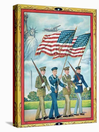 Mass-Produced Illustration of the Victory March, 1945-null-Stretched Canvas