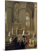 Mass Said by the Canon De La Porte, or the Main Altar of Notre Dame, Paris, 1708-1710-null-Mounted Giclee Print