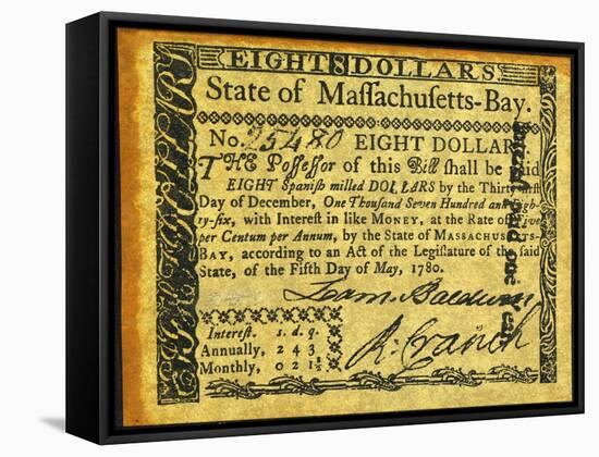 Massachusetts Banknote-null-Framed Stretched Canvas