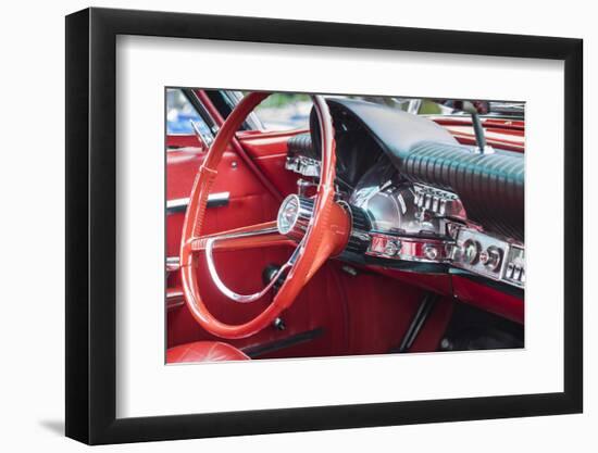 Massachusetts, Beverly Farms, Antique Cars, 1960S Chrysler 300, Interior-Walter Bibikow-Framed Photographic Print