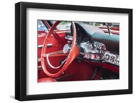 Massachusetts, Beverly Farms, Antique Cars, 1960S Chrysler 300, Interior-Walter Bibikow-Framed Photographic Print