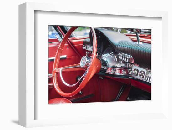 Massachusetts, Beverly Farms, Antique Cars, 1960S Chrysler 300, Interior-Walter Bibikow-Framed Photographic Print