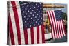 Massachusetts, Cape Ann, Annual Schooner Festival, Us Flag-Walter Bibikow-Stretched Canvas