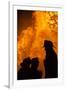 Massachusetts, Cape Ann, Fourth of July Bonfire, Silhouette of Firemen-Walter Bibikow-Framed Photographic Print