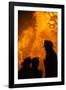 Massachusetts, Cape Ann, Fourth of July Bonfire, Silhouette of Firemen-Walter Bibikow-Framed Photographic Print