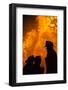 Massachusetts, Cape Ann, Fourth of July Bonfire, Silhouette of Firemen-Walter Bibikow-Framed Photographic Print