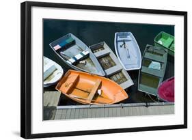 Massachusetts, Cape Ann, Rockport Harbor, Boats, Elevated View-Walter Bibikow-Framed Photographic Print