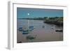 Massachusetts, Cape Ann, Rockport, Rockport Harbor, Moonrise-Walter Bibikow-Framed Photographic Print