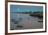 Massachusetts, Cape Ann, Rockport, Rockport Harbor, Moonrise-Walter Bibikow-Framed Photographic Print