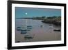 Massachusetts, Cape Ann, Rockport, Rockport Harbor, Moonrise-Walter Bibikow-Framed Photographic Print