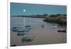 Massachusetts, Cape Ann, Rockport, Rockport Harbor, Moonrise-Walter Bibikow-Framed Premium Photographic Print