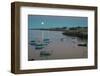 Massachusetts, Cape Ann, Rockport, Rockport Harbor, Moonrise-Walter Bibikow-Framed Photographic Print