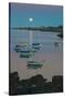 Massachusetts, Cape Ann, Rockport, Rockport Harbor, Moonrise-Walter Bibikow-Stretched Canvas