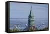 Massachusetts, Cape Cod, Provincetown, View of Town Hall and Harbor-Walter Bibikow-Framed Stretched Canvas