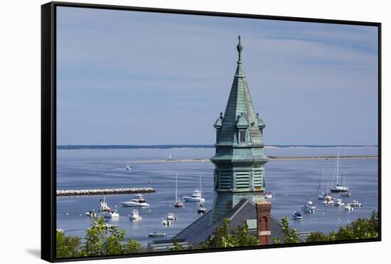 Massachusetts, Cape Cod, Provincetown, View of Town Hall and Harbor-Walter Bibikow-Framed Stretched Canvas