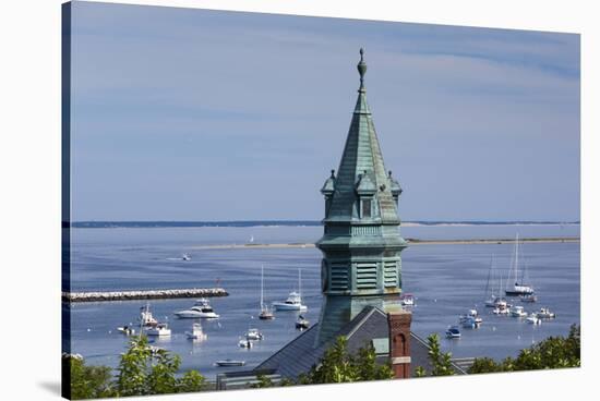 Massachusetts, Cape Cod, Provincetown, View of Town Hall and Harbor-Walter Bibikow-Stretched Canvas