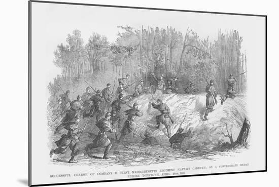 Massachusetts Charges Confederate Redan before Yorktown-Frank Leslie-Mounted Art Print