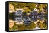 Massachusetts, Gloucester, Annisquam, Lobster Cove, Autumn-Walter Bibikow-Framed Stretched Canvas