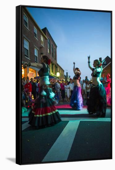 Massachusetts, Gloucester Downtown Block Party, Belly Dancers-Walter Bibikow-Framed Stretched Canvas