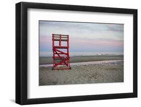 Massachusetts, Gloucester, Good Harbor Beach, Life Guard Chair-Walter Bibikow-Framed Photographic Print