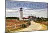 Massachusetts - Highland Light and Clouds-Lantern Press-Mounted Art Print