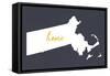 Massachusetts - Home State - Gray-Lantern Press-Framed Stretched Canvas