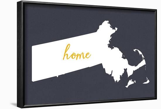 Massachusetts - Home State - Gray-Lantern Press-Framed Art Print