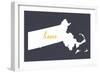Massachusetts - Home State - Gray-Lantern Press-Framed Art Print