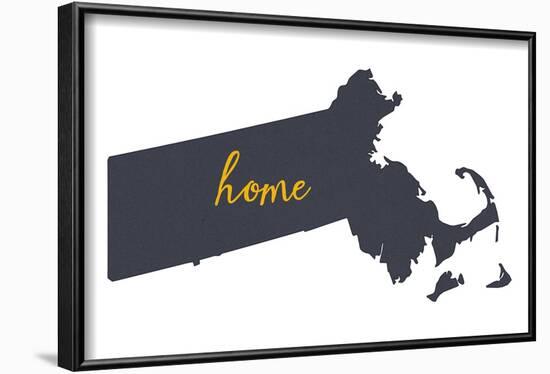 Massachusetts - Home State - White-Lantern Press-Framed Art Print