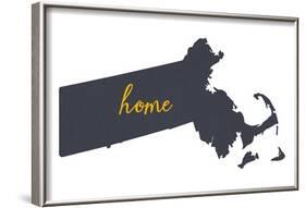 Massachusetts - Home State - White-Lantern Press-Framed Art Print