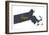 Massachusetts - Home State - White-Lantern Press-Framed Art Print