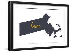 Massachusetts - Home State - White-Lantern Press-Framed Art Print