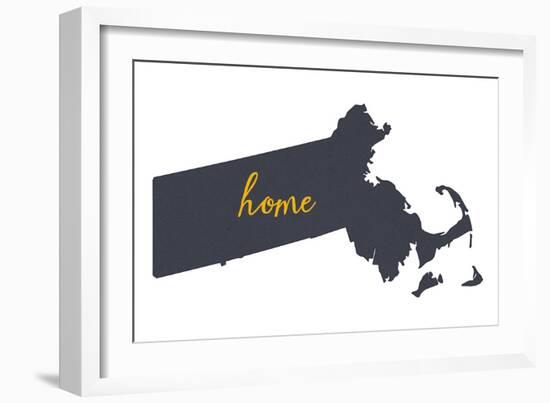 Massachusetts - Home State - White-Lantern Press-Framed Art Print