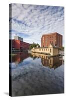 Massachusetts, Lowell, Lowell National Historic Park, Lower Locks-Walter Bibikow-Stretched Canvas