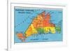 Massachusetts, Map of Entire Martha's Vineyard Island-Lantern Press-Framed Premium Giclee Print