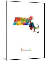 Massachusetts Map-Michael Tompsett-Mounted Art Print